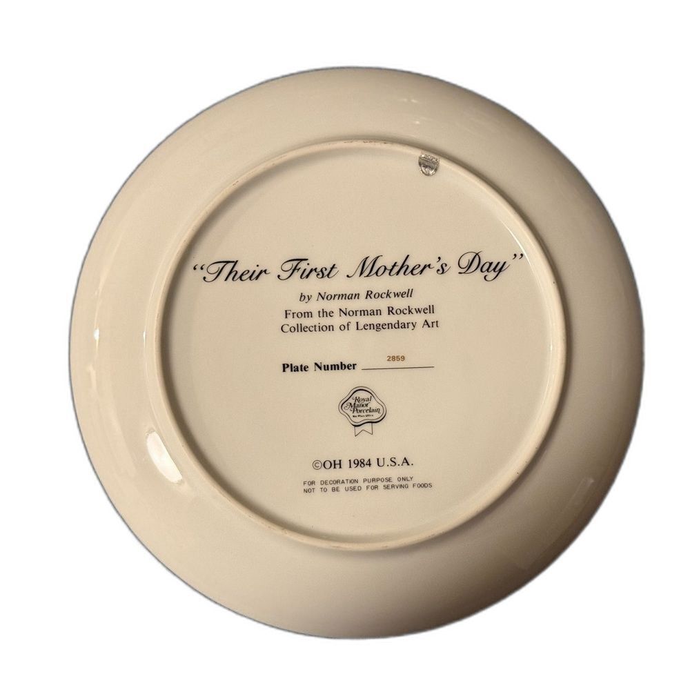 The first Mother’s Day Norman Rockwell 1984 collection of legendary art plate - Picture 3 of 4